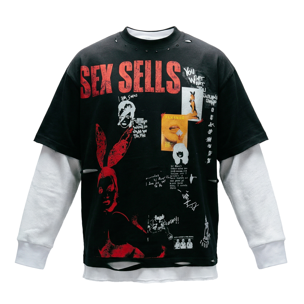 "SEX SELLS" Thermal Layered T-Shirt
