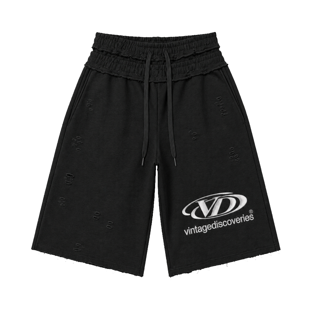 VD 3/4 Double-Waist Vintage Shorts in black