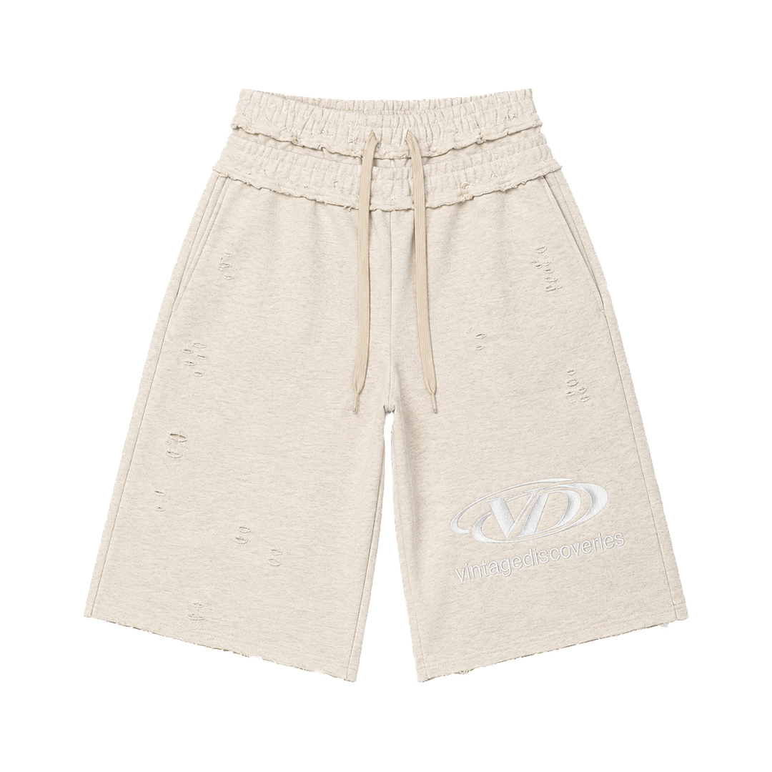 VD 3/4 Double-Waist Vintage Shorts in light grey