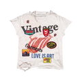 Vintage Art Tee white, front patch collage