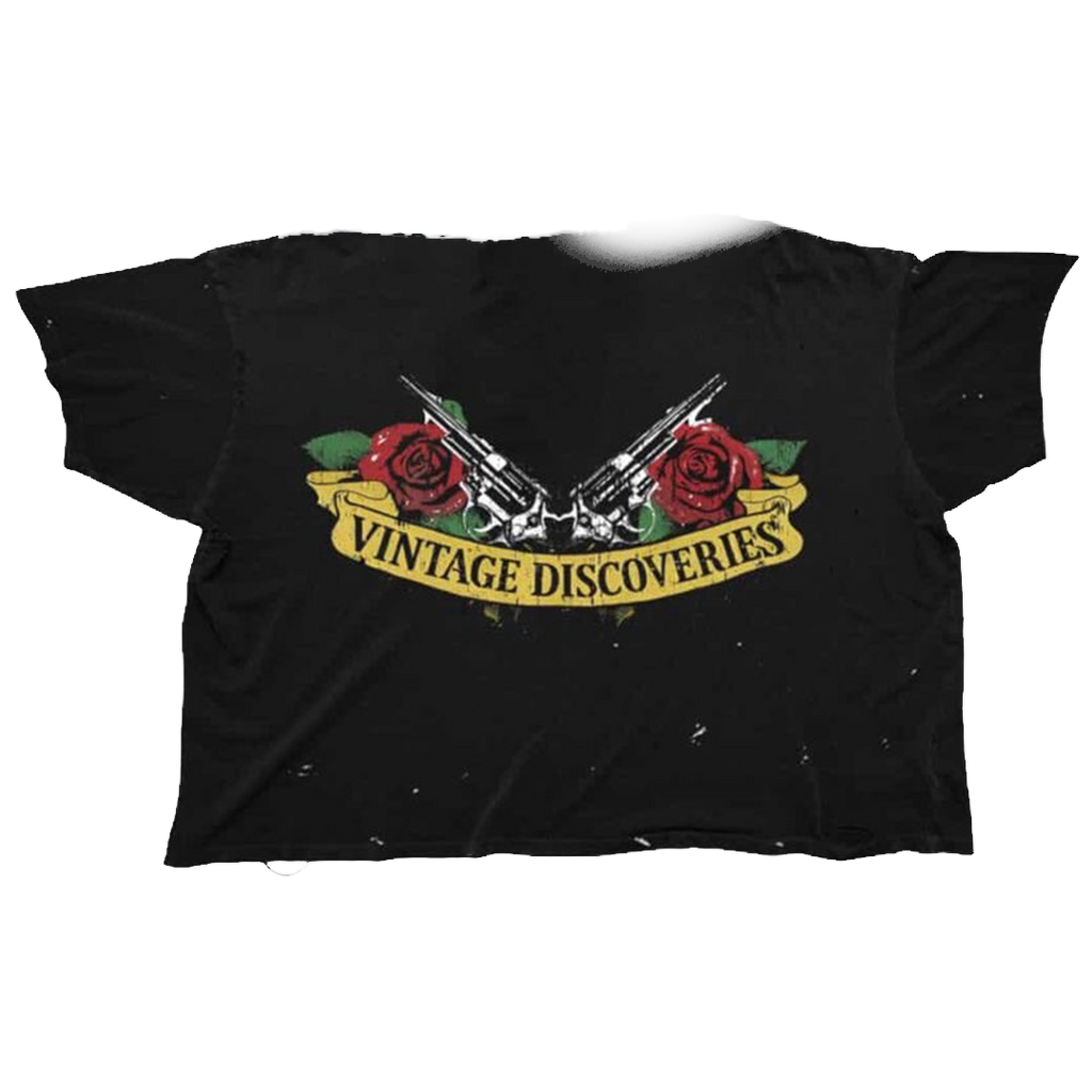 Vintage Rock Tee black, guns and roses back print