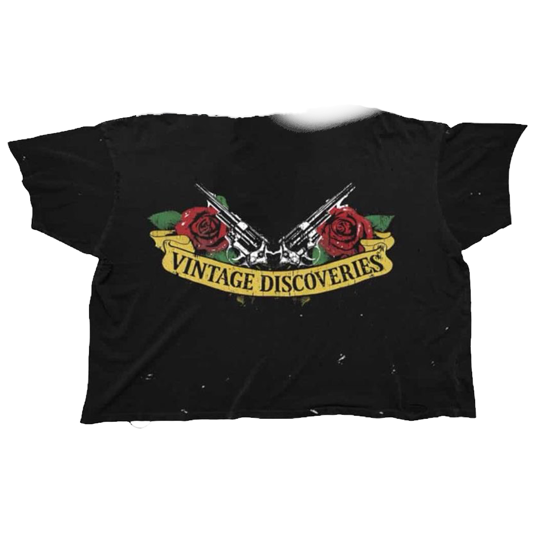 Vintage Rock Tee black, guns and roses back print