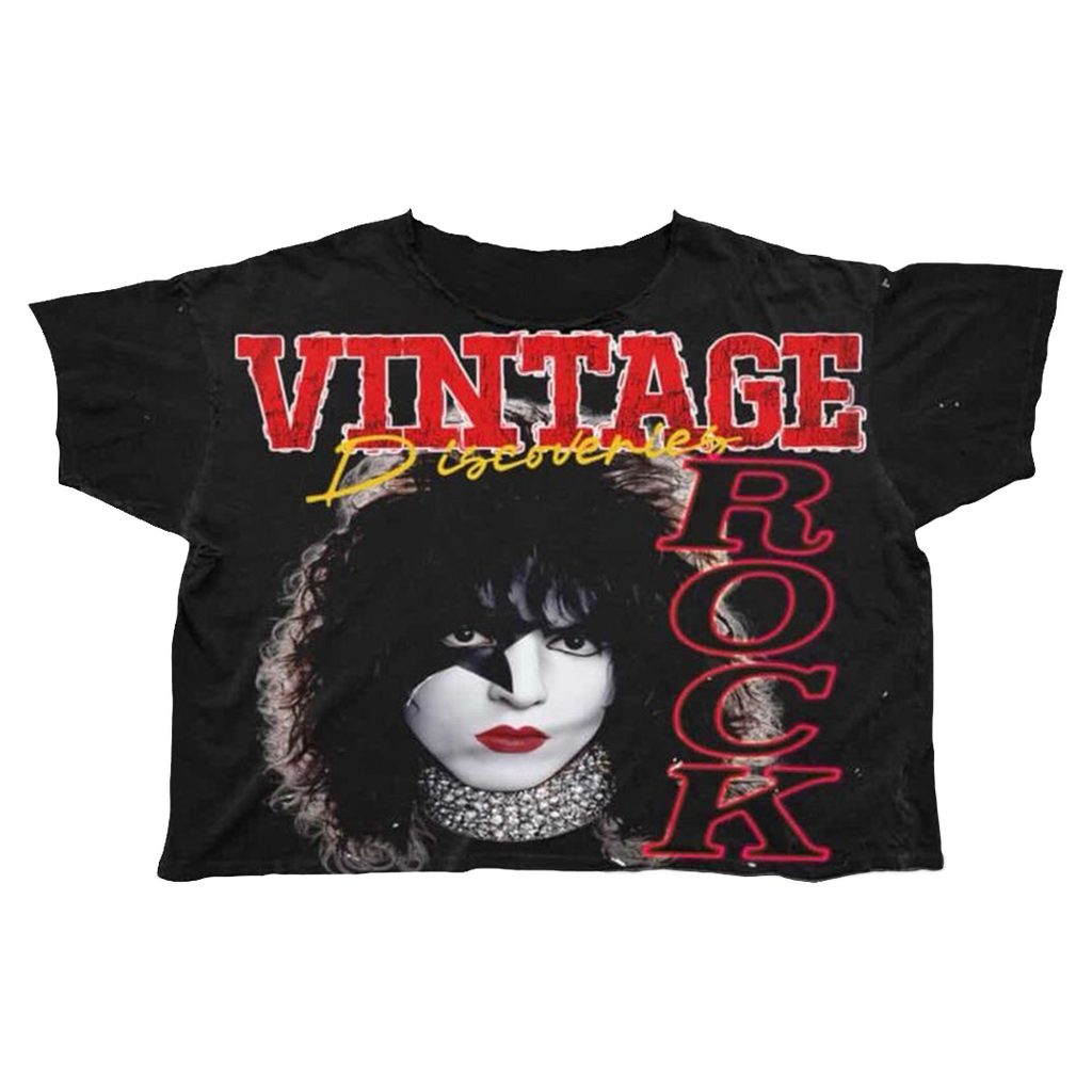 Vintage Rock Tee black, front graphic